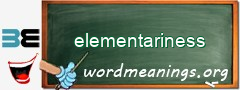 WordMeaning blackboard for elementariness